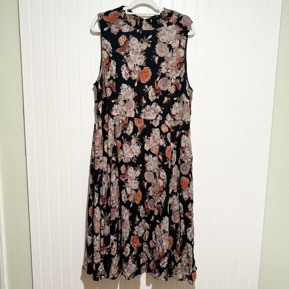 Torrid Floral Butterfly Gauzy High Neck Midi Dress Plus Size 3X - Picture 2 of 8